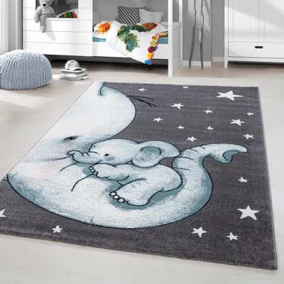 Produktbild von Homebyhome Kinderzimmer Teppich, Kinderteppich, Jungen Teppich Trendmuster Rechteckig und Rund Weich, Grösse: 200x290 cm