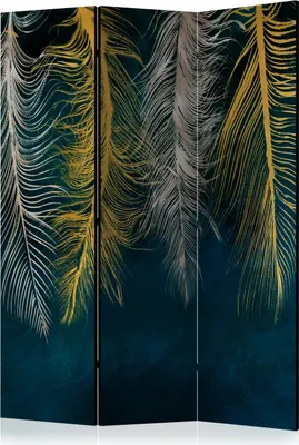 Image de Nouveauté Paravent décoratif Séparateur de pièce Cloison Paravent photo Paravent espagnol XXL PLUME 135x172 cm b-A-0812-z-b