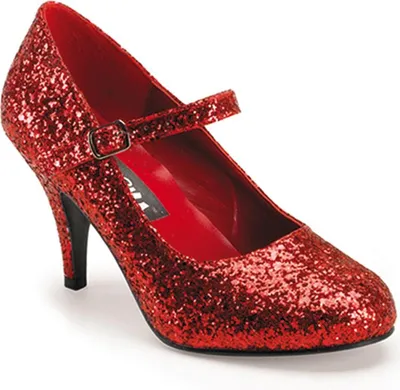 Zdjęcie produktu dla GLINDA-50G Funtasma eleganckie damskie czółenka z paskiem Mary Jane czerwony błyszczący brokat