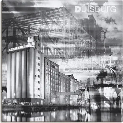 Produktbild von ARTland Leinwandbild Duisburg Skyline Collage III Größe: 40x40 cm