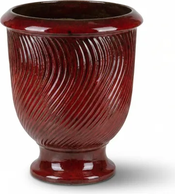 Produktbild von Provencelia Keramik Pflanzkübel Morgane Rot, Ø42 x H52 cm, frostbeständig, handgefertigt, glasiert, Outdoor, Garten, Terrasse, winterfest