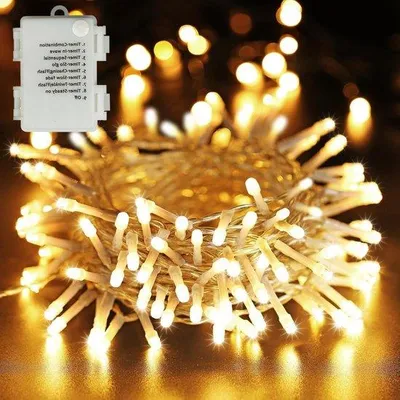 Image de Guirlande lumineuse de Noël 20 m, 200 LED, étanche, à piles, pour l'extérieur, l'intérieur, le jardin, le balcon, les arbres, décoration lumineuse festive, multicolore