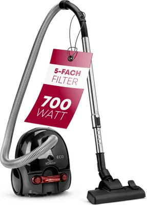 Produktbild von Bomann® Bodenstaubsauger mit energiesparenden 700 Watt | 5-fach Mikrofiltersystem | mit Beutel | Umschaltbare Bodenbürste | BS 9019 CB N anthrazit-rot