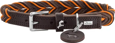 Produktbild von Hunter Halsband Solid Education Cord dunkelbraun/orange