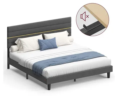 Obrázok produktu pre Postelová konštrukcia s čalúnením – sivá oceľ – 202 x 180 cm