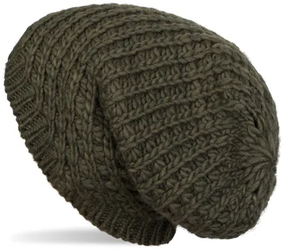 Produktbild von styleBREAKER Uni Strick Beanie Mütze grob gestrickt, Slouch Longbeanie, Grobstick Winter Strickmütze 04024158