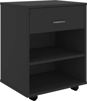 Zdjęcie produktu dla vidaXL Szafka na kółkach czarna 46x36x59 cm materiał drewnopochodny