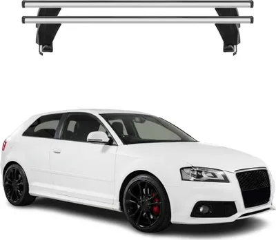 Image de Menabo Barres de toit transversales pour Audi A3 8P 3 portes 2003-2012 Alu Gris