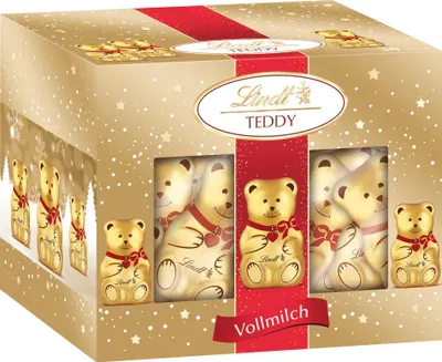 Produktbild von Lindt Mini Teddy Weihnachten Vollmilch-Schokolade Packung 200g