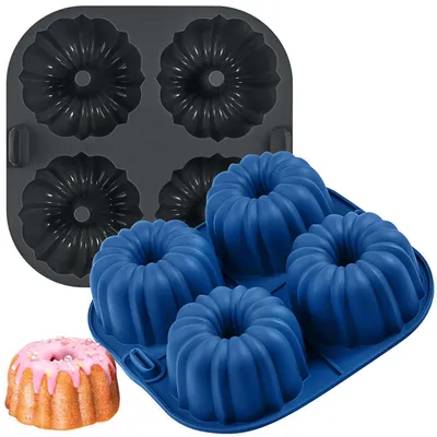 Produktbild von Silikon Gugelhupfform 2 Stück Ø 8 cm für Heißluftfritteuse & Backofen