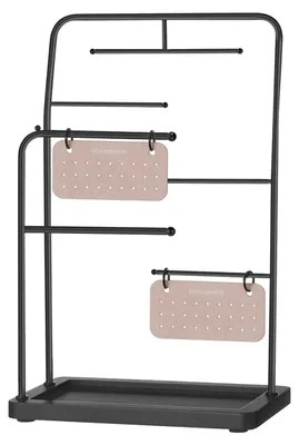 Produktbild von Sieradenstandaard - Oorbelhouder - Armbanddisplay - Staal & fluweel - 13 x 21,5 x 33,7 cm