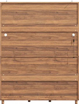 Produktbild von Flieks Küche Hochschrank mit höhenverstellbaren Einlegeböden, Küchenschrank Buffetschrank mit Led und Usb, 140x40x185 cm, Walnussfarbe