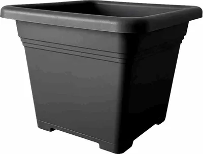 Produktbild von ECO Quadro 19cm schwarz Kunststoffgefäß mit Bodenlöchern