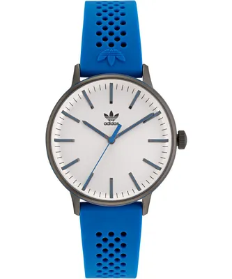 A close-up studio shot of an Adidas watch.