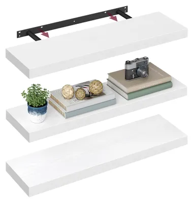 Produktbild von VASAGLE Wandregal, Schweberegal, 20 x 80 x 3,8 cm, für Bilderrahmen, schneeweiß