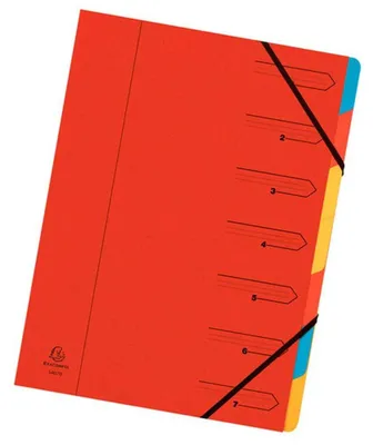 Image de EXACOMPTA Classeur à levier, DIN A4, carton, 7 compartiments, rouge