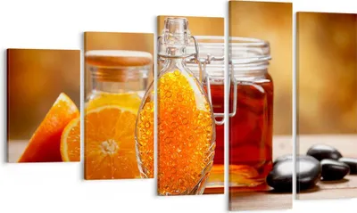 Produktbild von Bild auf Leinwand - Leinwandbild - Essen Honig Glas Vitamin - 100x60cm - Wand Bild - Wanddeko - Leinwanddruck - Bilder - Kunstdruck - Wanddekoration - Leinwand bilder - Wandkunst - EG100x60-2586