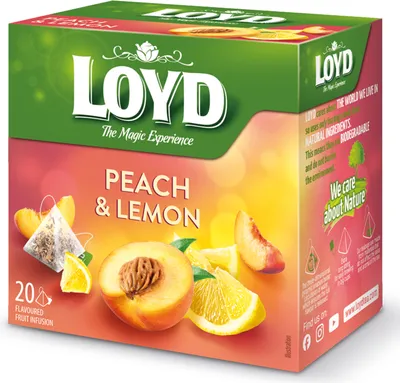 Obrázek produktu pro Expresní ovocný čaj Loyd Broskev a citron 20TTOBAGS