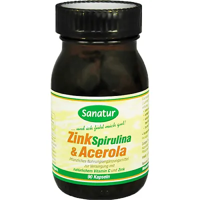Produktbild von Sanatur ZinkSpirulina & Acerola 180 Kapseln(90 g)