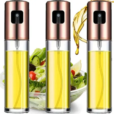 Produktbild von Ölsprüher Ölspender Essigsprüher 3er Set 100 ml Kupfer Glas Sprayflasche Küchenhelfer