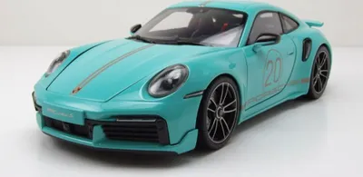 Produktbild von Minichamps 113069077 Porsche 911 992 Turbo S Sport Design 2021 grün 1:18