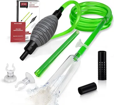 Image de Tuyau siphon pour aquarium, kit de pompe 3 en 1, pour bassins à poissons