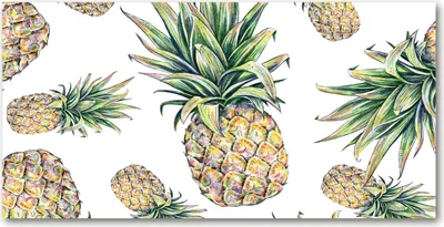 Produktbild von Tulup Glas-Bild -140x70- Wandkunst Dekorative Wand für Küche & Wohnzimmer - Essen & Getränke - Ananas - Grün