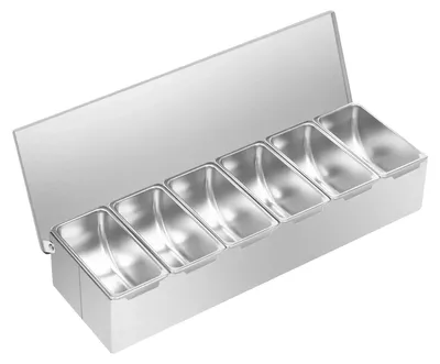Immagine prodotto di Contenitore per spezie, design a scomparti multipli, acciaio inossidabile resistente, argento