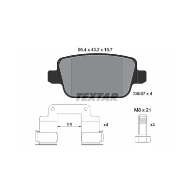 Produktbild von Textar Bremsbeläge hinten für Land Rover Freelander 2 Volvo S80 II V70 III XC70