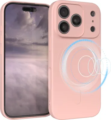 Produktbild von EAZY CASE - Silikonhülle magnetisch für Apple iPhone 17 Pro, Hülle Silikon, weich stoßfeste Magnet Handyhülle, Schutzhülle mit Kameraschutz, TPU Bumper in Rosa