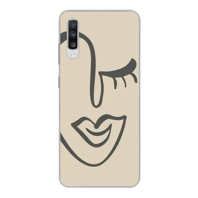 Produktbild von MuchoWow® Handyhülle Schutzhülle Hülle für Samsung Galaxy A70 Frau - Gesicht - Kunst Silikon Softcase Handy Hülle - Schutzhaube
