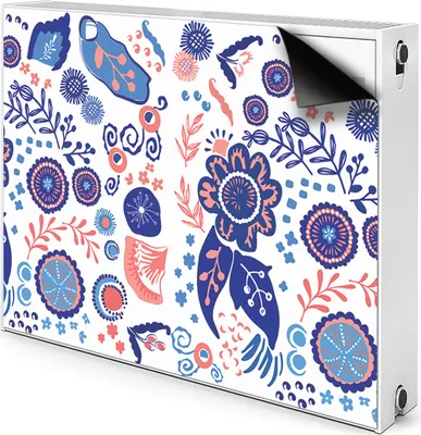 Produktbild von Magnet Radiator Magnet Mat Heizkörper Heizung Verkleidung Abdeckung 90x60 cm  - Abstrakte Blumen
