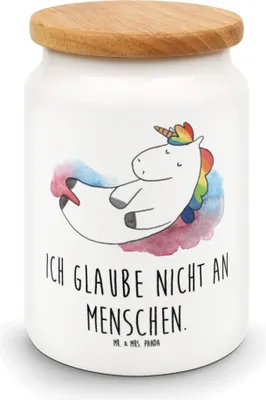 Produktbild von Mr. & Mrs. Panda Dose Einhorn Wolke 7 - Weiß - Geschenk, Vorratsdose, Witzig, Kaffeedose, Keksdose, Menschen, Unicorn, Teedose, Frischhaltedose, Einhörner