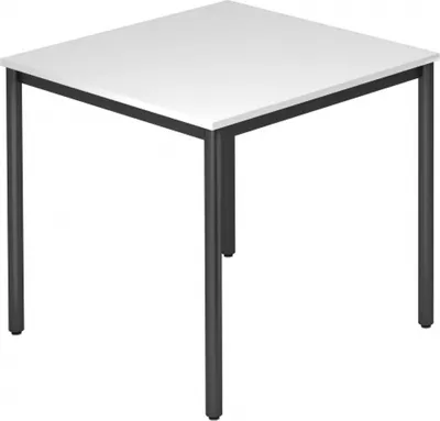 Produktbild von DORAN DR08 D - Weiß 80 x 80 mit Rund-Rohr/Schwarz