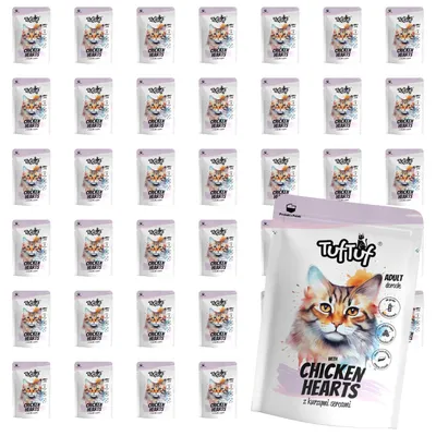 Produktbild von Tuftuf | Feuchte Nahrung für Die Katze - 60x100g - Mousse mit Hühnerherzen - 83% Feuchtigkeit - Nassfutter
