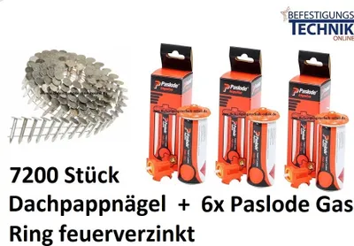 Produktbild von Dachpappnägel 3,1x45mm Ring feuerverzinkt Gas für Paslode Dachpappnagler IM45CW