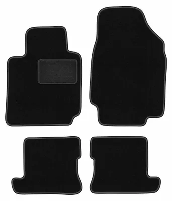 Produktbild von Velours-Fußmatten für Nissan Micra K12 CC 2003-2010 (Cabrio) – 4-tlg, Schwarz, passgenau – Wielganizator LUX