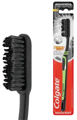 Obrázok produktu pre Colgate Zubná kefka Charcoal DoubleAction Medium Cleaner Starostlivosť o ústnu hygienu