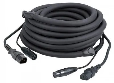Productafbeelding van FP12 - IEC/XLR M - IEC/XLR F - DMX / Stroom - 1,5 meter