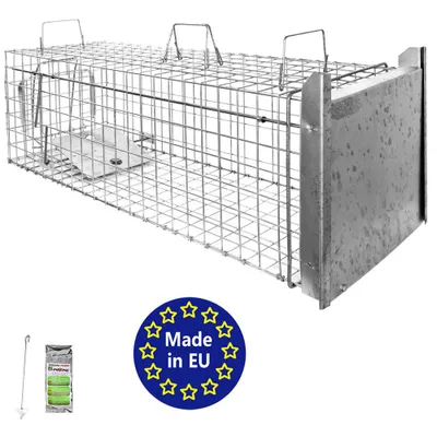 Produktbild von Petigi Tierfalle Lebendfalle für kleine bis mittelgroße Tiere wie Maus, Katze, Marder, Fuchs, Otter, Kaninchen, Modell: , Größe / Modell:Stable 4 (102 x 34 x 34 cm)