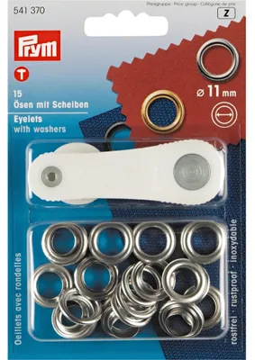 Zdjęcie produktu dla PRYM Eyelets + Rings 11 mm (3B) 15 11 mm Akcesoria do bimini, pokrowców i plandek
