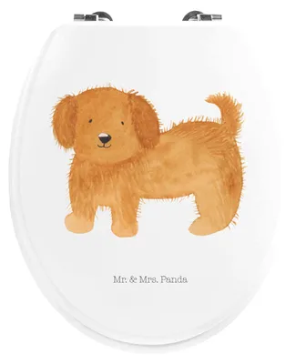 Produktbild von Mr. & Mrs. Panda Klodeckel Hund Flauschig - Weiß - Geschenk, Toilettendeckel, Frauchen, Süß, WC-Sitz, Toilettenbrille, Sprüche, Hunde, Klobrille, Klo-Deckel, Niedlich