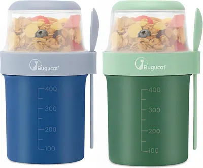 Immagine prodotto di tazza 2in1 Muesli da portare via 560ml+310ml Blu+Verde Set da 2