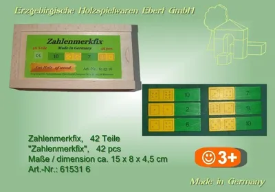 Produktbild von Lernspielzeug Zahlenmerkefix 42 Teile BxHxT 15x8x4,5cm NEU