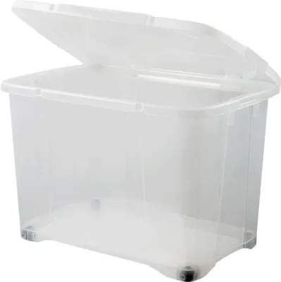 Image de Coffre Clip Box 60l Rangement Mobile 60l Avec Couvercle Et Roulettes - Eda