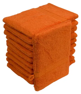 Produktbild von Waschhandschuhe Waschlappen 10er Set Terracotta 100 % Baumwolle Frottee 500g/m² 16x21