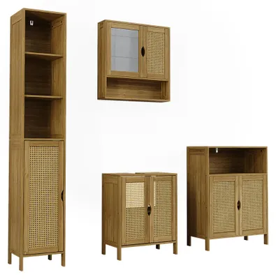 Produktbild von Badmöbel-Set Vicco Liora Bambus/Rattan 4 Teile, Model 52042
