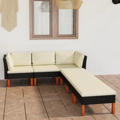 Produktbild von "2026 Promotion" 6-tlg. Garten-Lounge-Set - Sitzgruppe - mit Kissen - Poly Rattan Schwarz - Gartenmöbelset CC3467