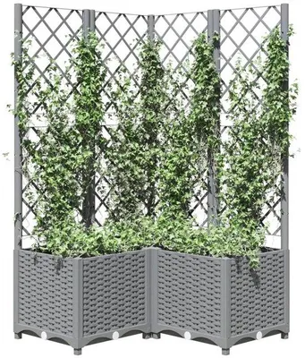 Image de Bac à plantes de jardin Klimrek - Gris clair - PP - 80 x 80 x 136 cm