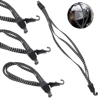 Produktbild von Gepäckspanner 4 Stück, 3-in-1 Spanngurt Fahrrad, elastisch mit Haken, 70-123 cm